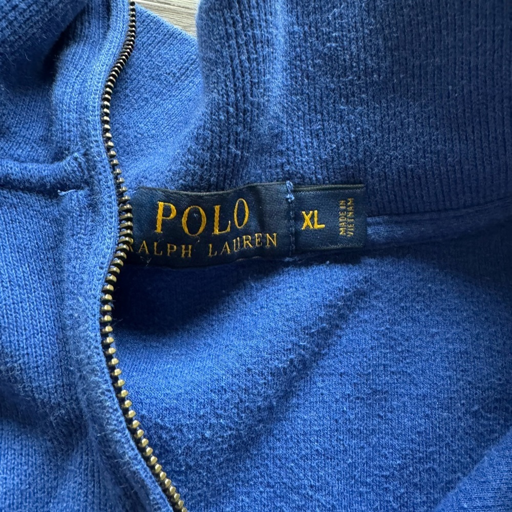 Polo by Ralph Lauren Blue Zip Up Sweater - Picture 3 of 3